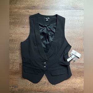 AB STUDIO 90s vintage black tailored vest shawl collar deadstock sz 10 NWT